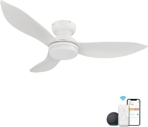 Google Home integration for contemporary outdoor ceiling fan designs